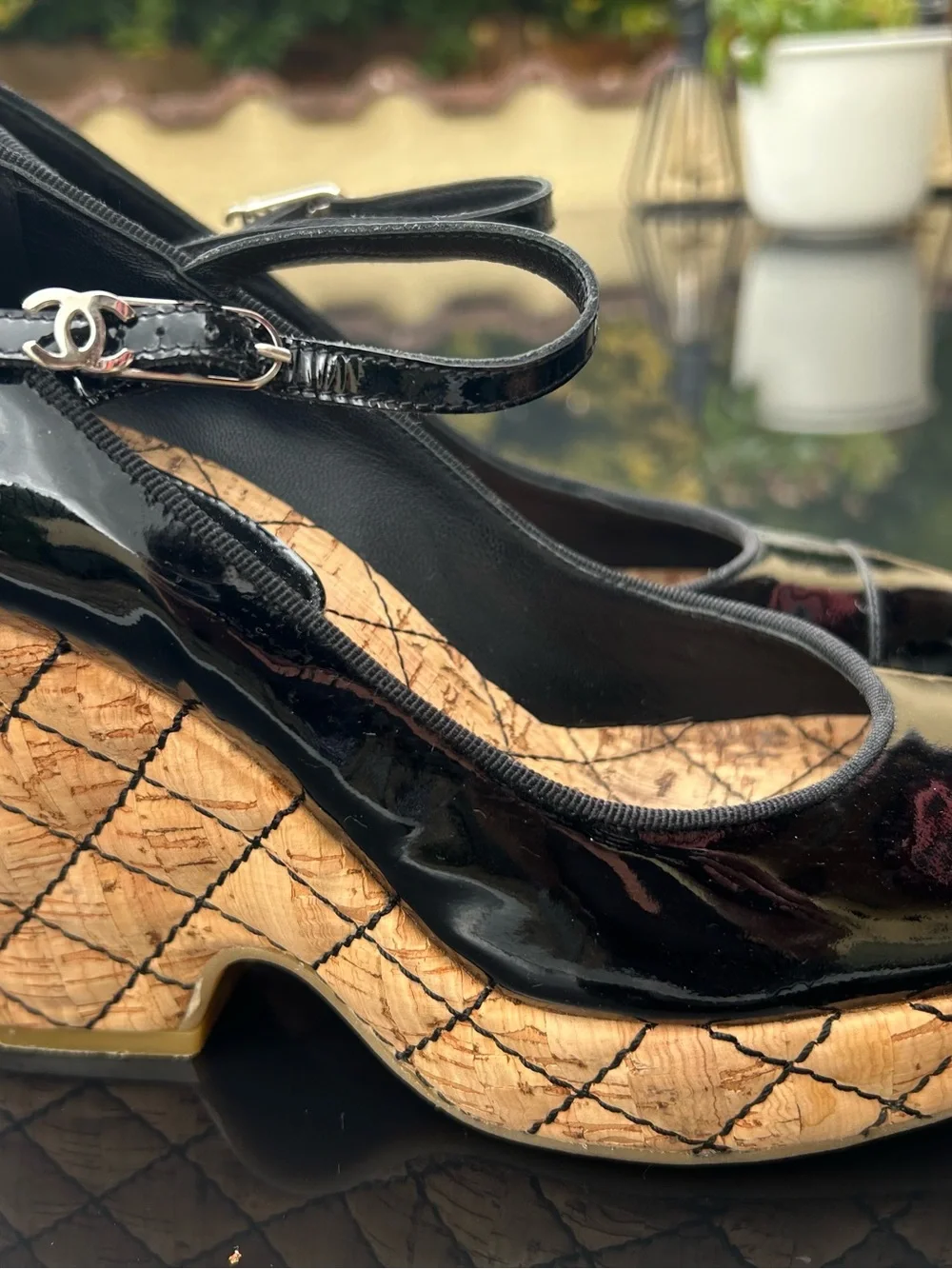 CHANEL black patent